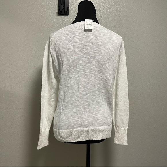 NWT J.Crew Classic White Crewneck Women's Sweater SMALL - Picture 8 of 9